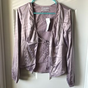 Urban Outfitters Silk Lilac Blouse NWT